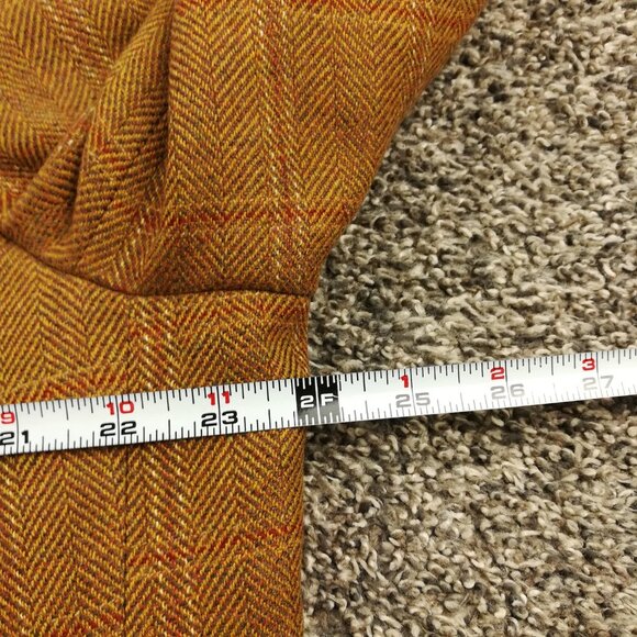Paul Stuart Sport Coat 100% Cashmere Herringbone Windowpane Plaid Brown Red 46XL - Picture 10 of 13